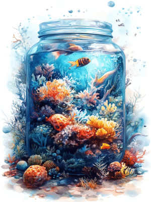 Ocean In A Jar Coloring Book (74 Pages)