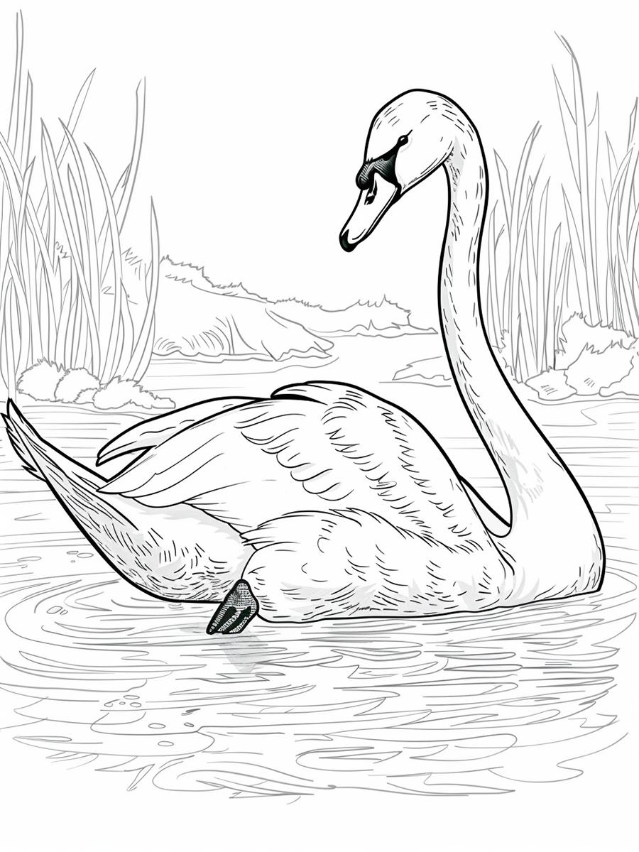 Swan Coloring book (23 Pages) - Image 5