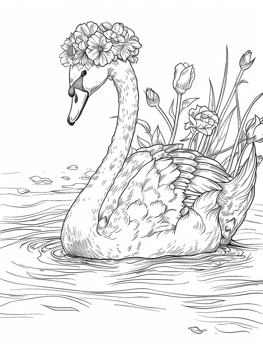 Swan Coloring book (23 Pages) - Image 2