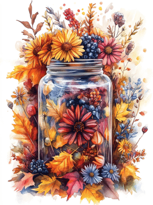 Autumn In A Jar Coloring Book (52 Pages)