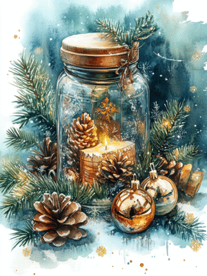 Christmas In A Jar Coloring Book (53 Pages)
