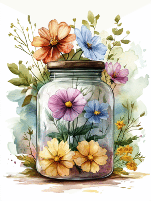 Floral In A Jar Coloring book (51 Pages)