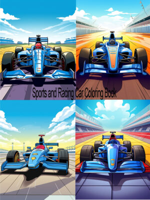 Sports and Racing Car Coloring Book (100 Pages)