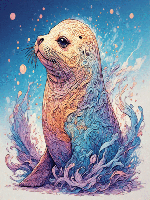 Seal Coloring Book (110 Pages)