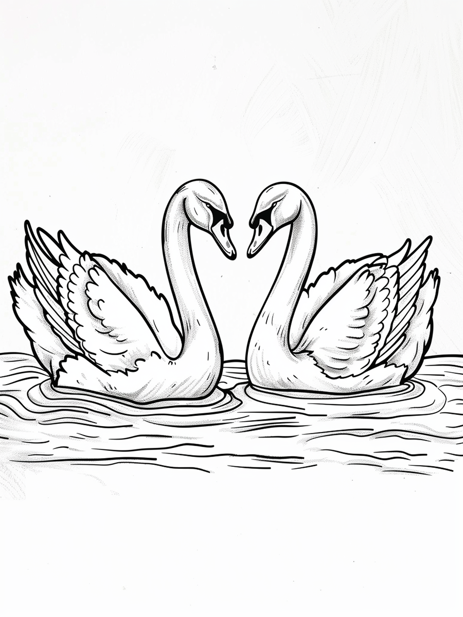 Swan Coloring book (23 Pages) - Image 3